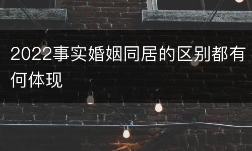 2022事实婚姻同居的区别都有何体现