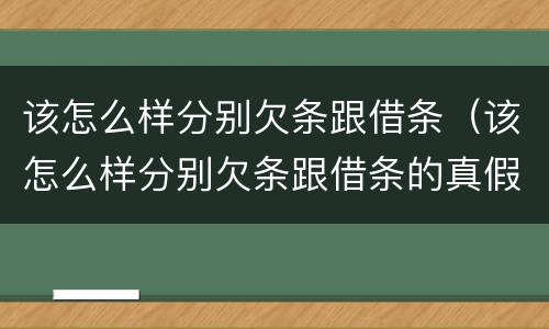 该怎么样分别欠条跟借条（该怎么样分别欠条跟借条的真假）