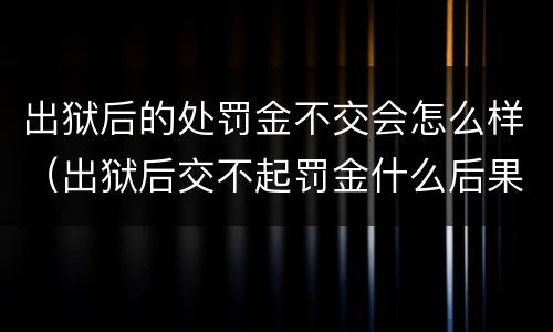出狱后的处罚金不交会怎么样（出狱后交不起罚金什么后果）
