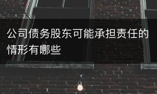 公司债务股东可能承担责任的情形有哪些