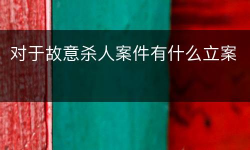 对于故意杀人案件有什么立案
