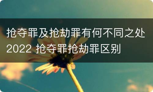 抢夺罪及抢劫罪有何不同之处2022 抢夺罪抢劫罪区别
