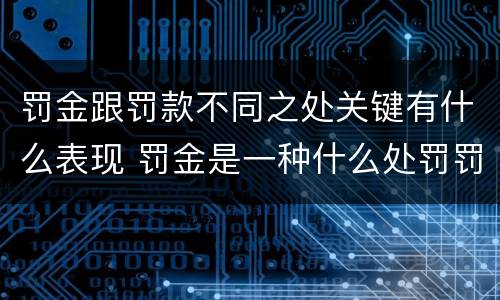 罚金跟罚款不同之处关键有什么表现 罚金是一种什么处罚罚款是一种什么处罚
