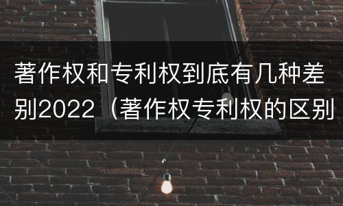 著作权和专利权到底有几种差别2022（著作权专利权的区别）