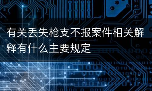 有关丢失枪支不报案件相关解释有什么主要规定