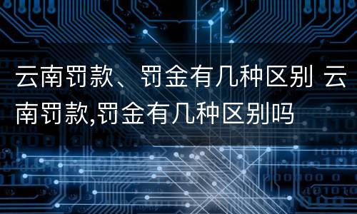 云南罚款、罚金有几种区别 云南罚款,罚金有几种区别吗