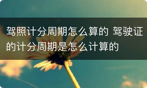 驾照计分周期怎么算的 驾驶证的计分周期是怎么计算的