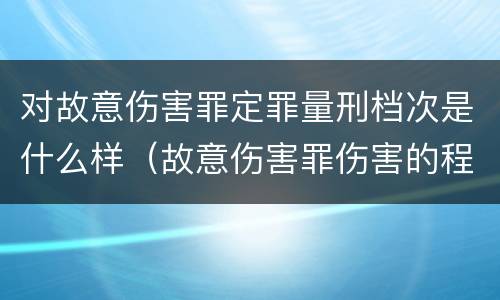 对故意伤害罪定罪量刑档次是什么样（故意伤害罪伤害的程度要求）