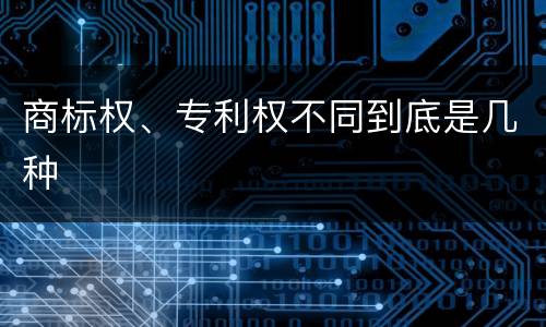 商标权、专利权不同到底是几种