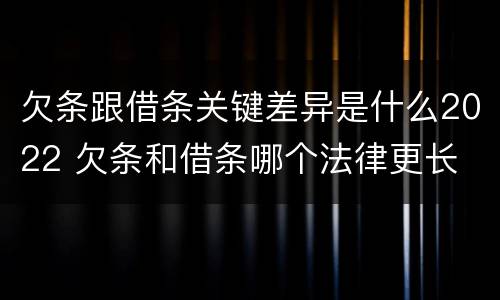 欠条跟借条关键差异是什么2022 欠条和借条哪个法律更长