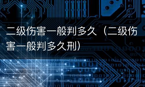 二级伤害一般判多久（二级伤害一般判多久刑）