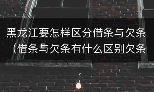 黑龙江要怎样区分借条与欠条（借条与欠条有什么区别欠条怎么写）