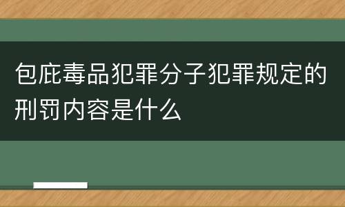 包庇毒品犯罪分子犯罪规定的刑罚内容是什么