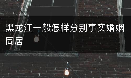 黑龙江一般怎样分别事实婚姻同居