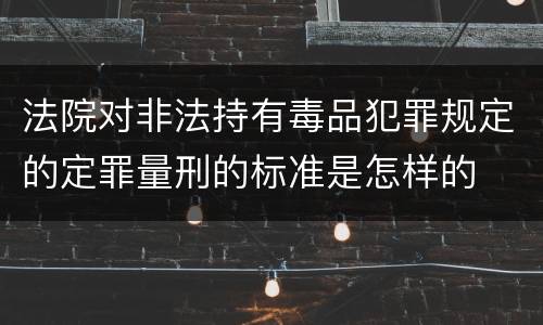 法院对非法持有毒品犯罪规定的定罪量刑的标准是怎样的