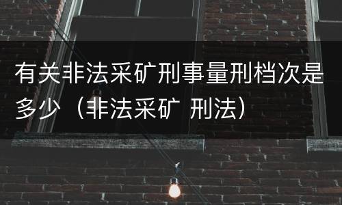 有关非法采矿刑事量刑档次是多少（非法采矿 刑法）