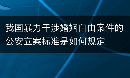 我国暴力干涉婚姻自由案件的公安立案标准是如何规定