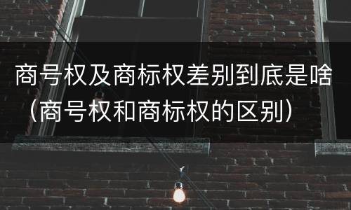 商号权及商标权差别到底是啥（商号权和商标权的区别）