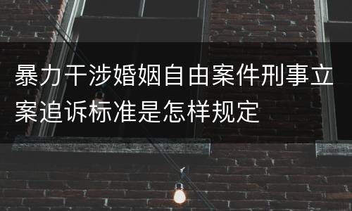 暴力干涉婚姻自由案件刑事立案追诉标准是怎样规定