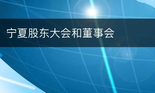 宁夏股东大会和董事会