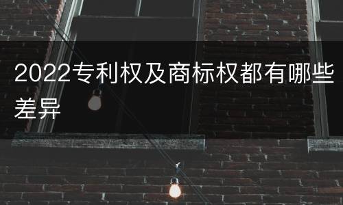 2022专利权及商标权都有哪些差异