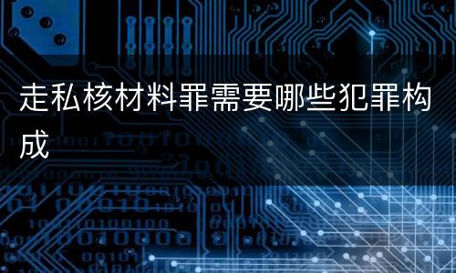 走私核材料罪需要哪些犯罪构成
