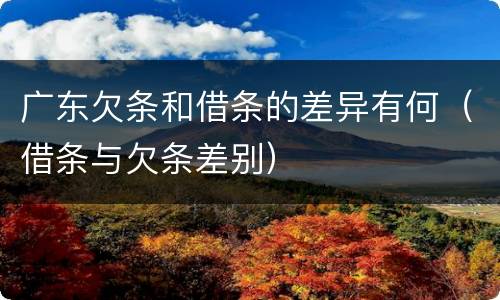 广东欠条和借条的差异有何（借条与欠条差别）