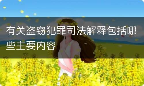 有关盗窃犯罪司法解释包括哪些主要内容