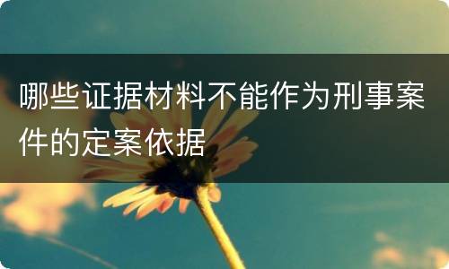哪些证据材料不能作为刑事案件的定案依据