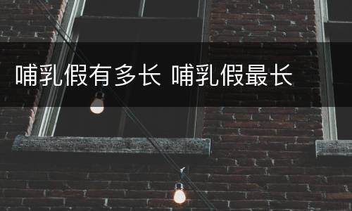 哺乳假有多长 哺乳假最长