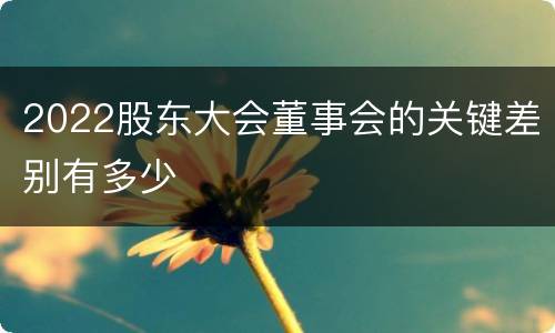 2022股东大会董事会的关键差别有多少