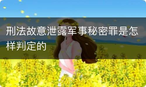 刑法故意泄露军事秘密罪是怎样判定的