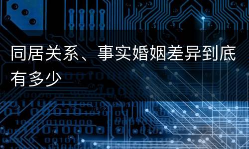 同居关系、事实婚姻差异到底有多少
