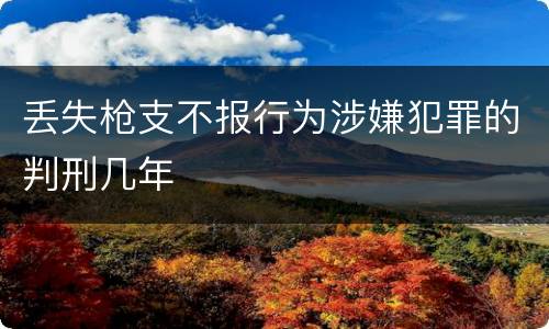 丢失枪支不报行为涉嫌犯罪的判刑几年