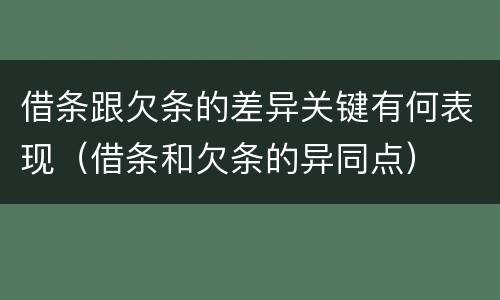 借条跟欠条的差异关键有何表现（借条和欠条的异同点）