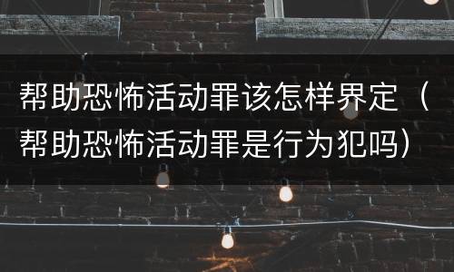 帮助恐怖活动罪该怎样界定（帮助恐怖活动罪是行为犯吗）