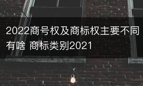 2022商号权及商标权主要不同有啥 商标类别2021