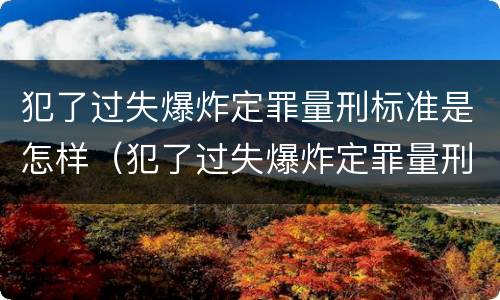 犯了过失爆炸定罪量刑标准是怎样（犯了过失爆炸定罪量刑标准是怎样的）