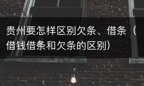 贵州要怎样区别欠条、借条（借钱借条和欠条的区别）