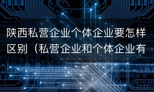 陕西私营企业个体企业要怎样区别（私营企业和个体企业有什么区别）