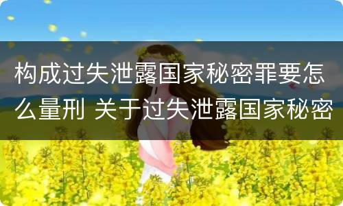 构成过失泄露国家秘密罪要怎么量刑 关于过失泄露国家秘密罪立案标准