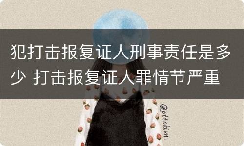 犯打击报复证人刑事责任是多少 打击报复证人罪情节严重