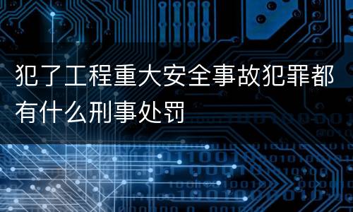 犯了工程重大安全事故犯罪都有什么刑事处罚