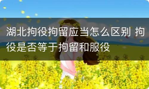 湖北拘役拘留应当怎么区别 拘役是否等于拘留和服役
