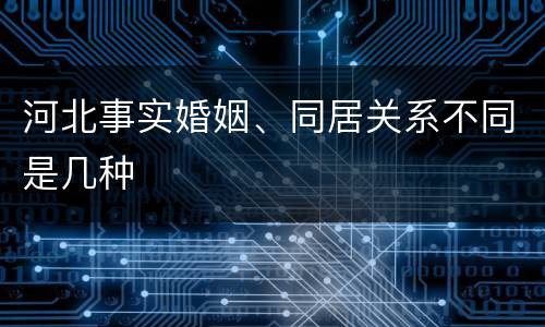 河北事实婚姻、同居关系不同是几种