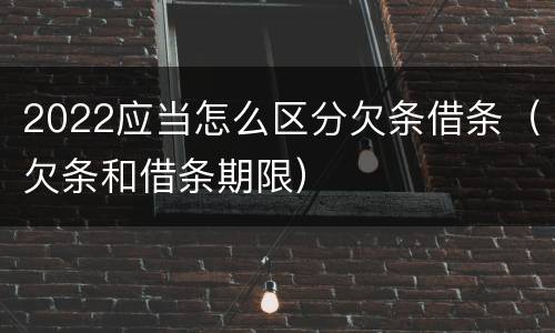 2022应当怎么区分欠条借条（欠条和借条期限）