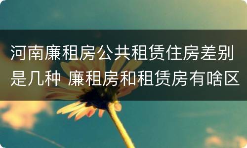 河南廉租房公共租赁住房差别是几种 廉租房和租赁房有啥区别