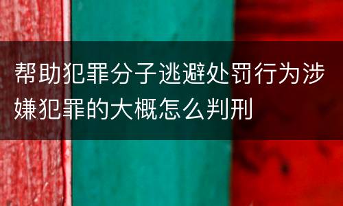 帮助犯罪分子逃避处罚行为涉嫌犯罪的大概怎么判刑