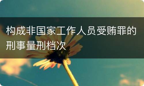 构成非国家工作人员受贿罪的刑事量刑档次
