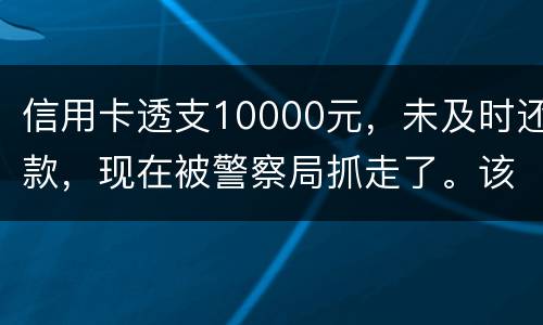 信用卡透支10000元，未及时还款，现在被警察局抓走了。该如何处理